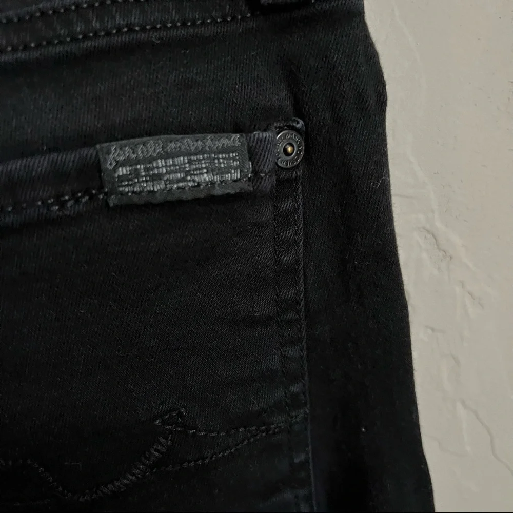 7 For All Mankind Black High Waist Crop Guenevere Skinny Denim Jeans_8